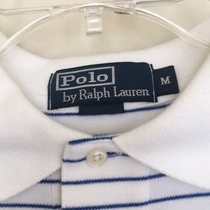 Men’s white/blue short sleeve Polo shirt